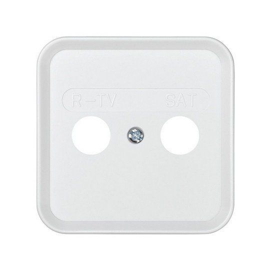 Placa toma r-tv-sat color blanco