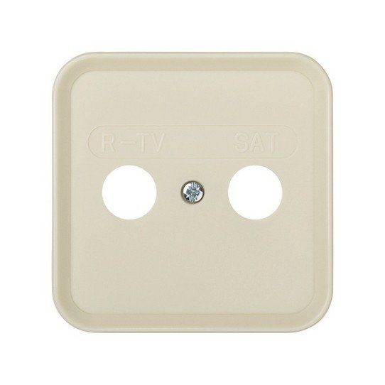 Placa toma r-tv-sat color marfil