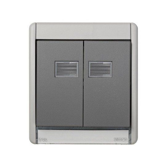 Marco con tecla doble gris s 44 aqua