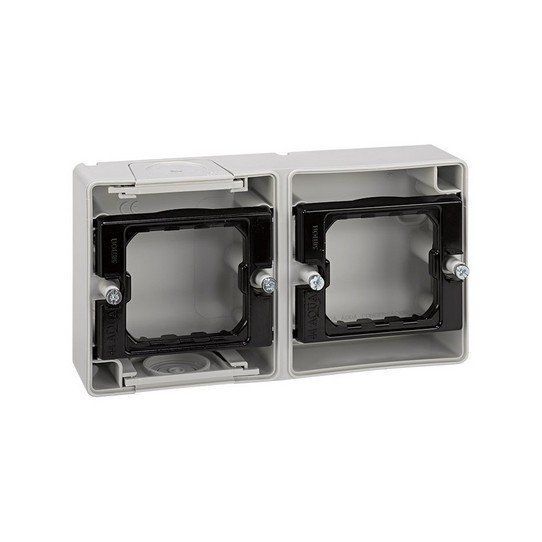 Base caja estanca gris de 2 elementos horizontal s 44 aqua