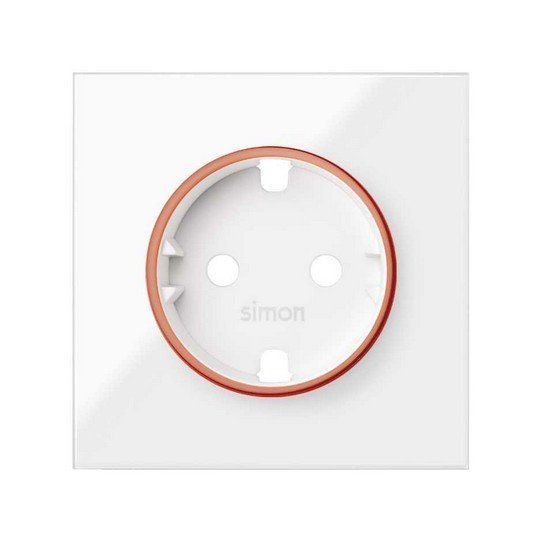 Tapa con aro rojo para base de enchufe schuko