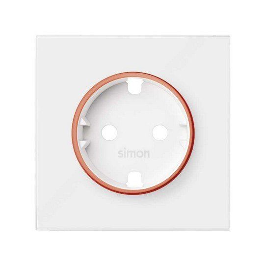 Tapa con aro rojo para base de enchufe schuko