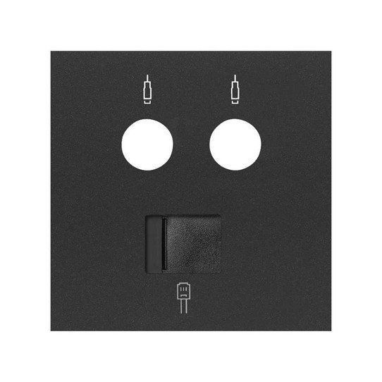 Tapa para toma R-TV+SAT con RJ45 2M