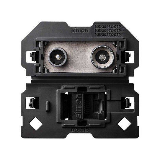 Toma R-TV+SAT Interm con RJ45 cat6 2M