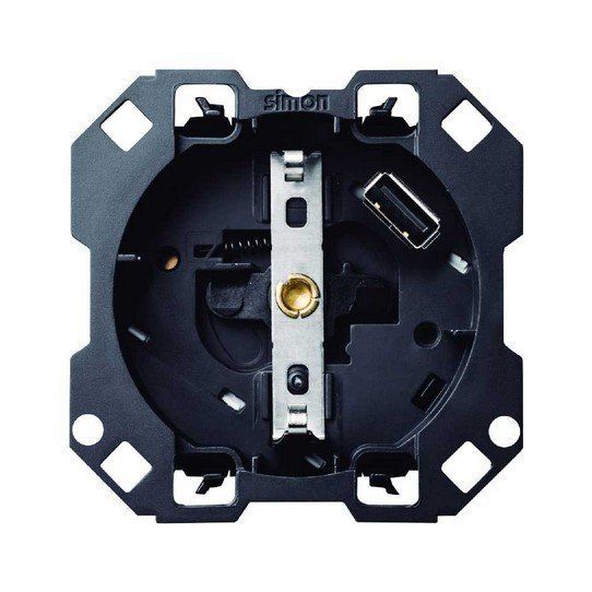 Base schuko con cargador USB int. 2.1A smartcharge