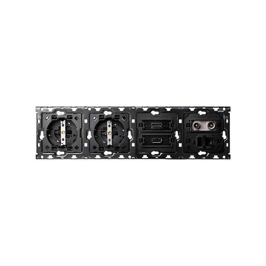 Kit de 4 elementos. 2 bases + HDMI + USB + TV/SAT + RJ45 cat 6