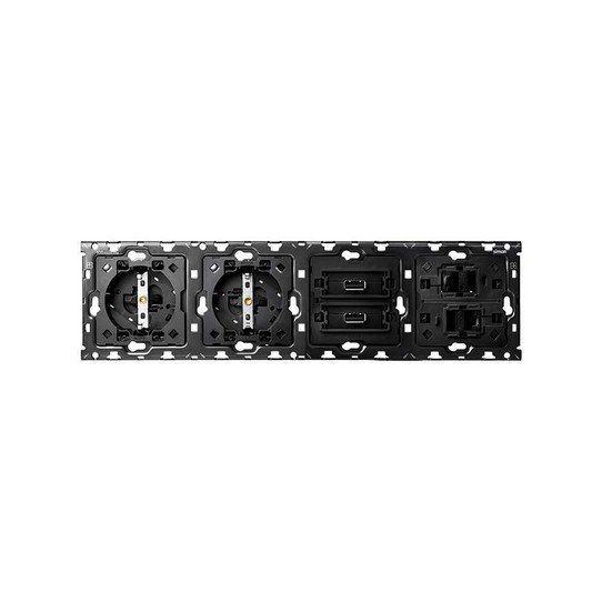 Kit 4 ele 2 bases + carg.USB doble 2x2.1A smartcharge + 2xRJ45 cat 6
