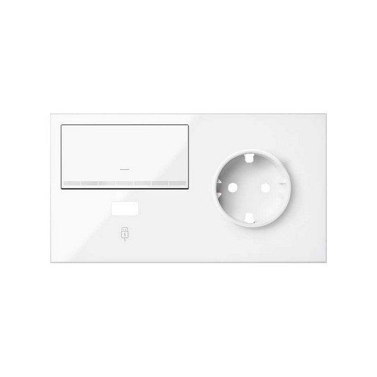 Kit front 2 ele 1 base + 1 int.regulable + cargador USB derecha