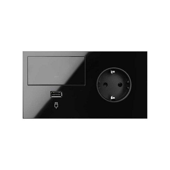 Kit front 2 ele 1 base + 1 int.regulable + cargador USB derecha