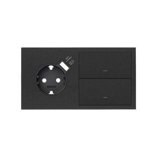 Kit front 2 ele.base con carg usb int + 2 teclas izquierda