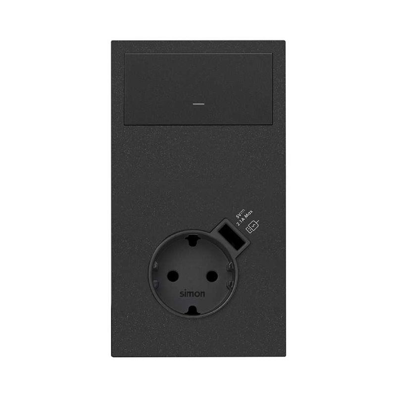 Kit front vertical de 2 elementos tecla + base con carg USB