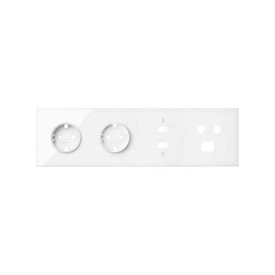 Kit front 4 ele 2 bases + HDMI + USB + TV/SAT + RJ45