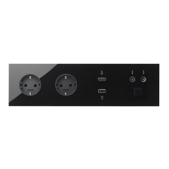 Kit front 4 ele 2 bases + HDMI + USB + TV/SAT + RJ45