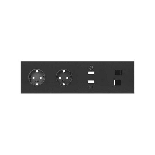 Kit front 4 el 2 bases + carg.USB doble carga rápida + 2xRJ45