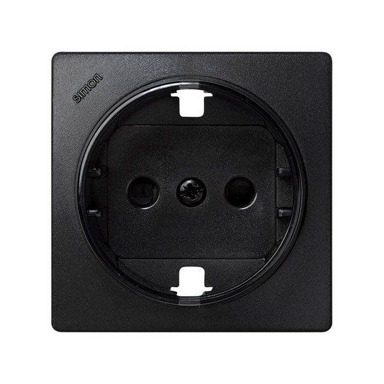 Tapa base schuko con obturador (grafito)
