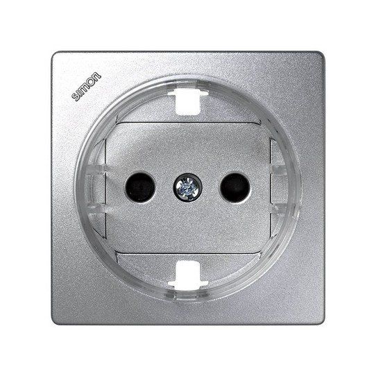 Tapa base schuko aluminio con obturador