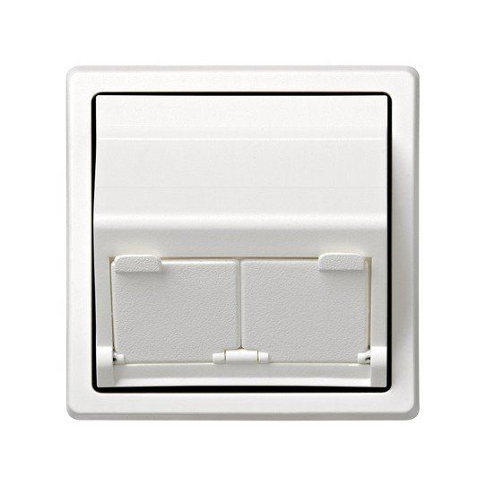Adaptador para 2 conectores telefónicos ó informáticos color blanco