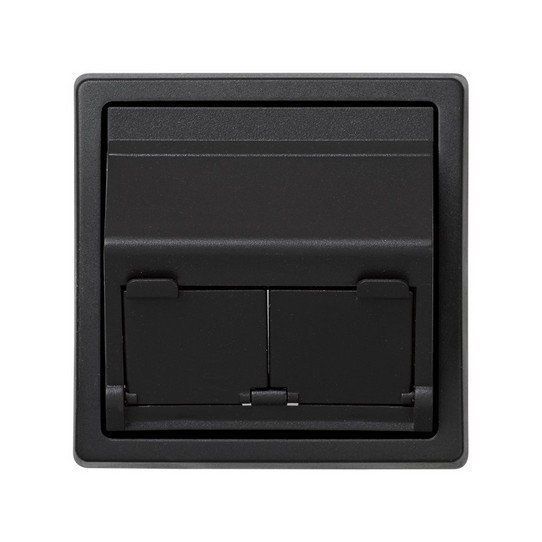 Adaptador para 2 conectores telefónicos ó informáticos color grafito
