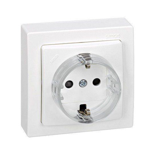 B.schuko monobloc blanca con obturador