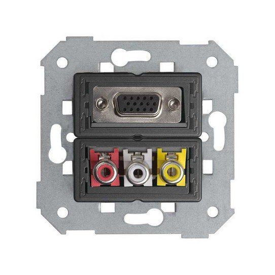 Conector VGA HD15 hembra + 3RCA