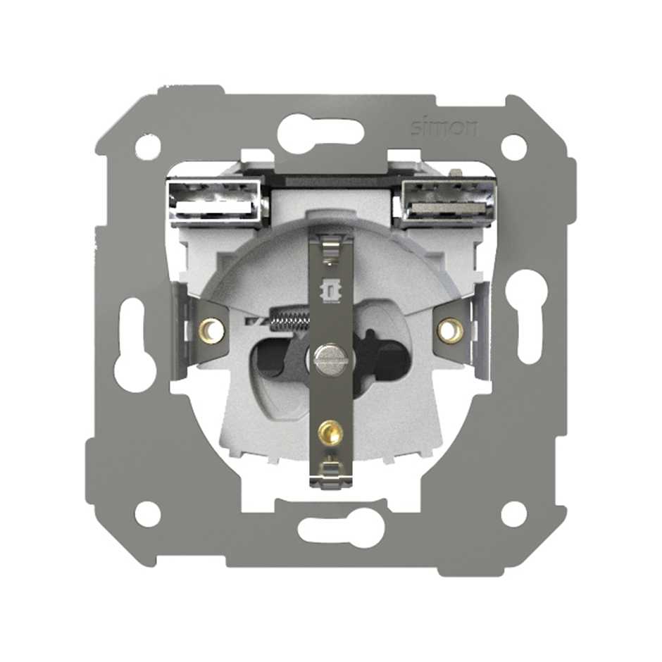 Base schuko con doble cargador USB 2.1A