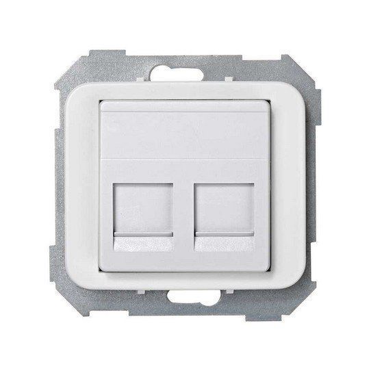 Tapa informatica 2 conectores avaya