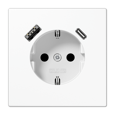 Enchufe SCHUKO® c/ USB-AC LS color blanco alpino