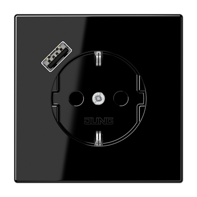 Enchufe SCHUKO® c/ USB-A LS color negro