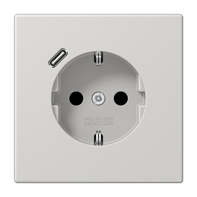 Enchufe SCHUKO® c/ USB-C LS gris cl