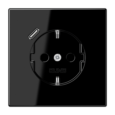 Enchufe SCHUKO® c/ USB-C LS color negro
