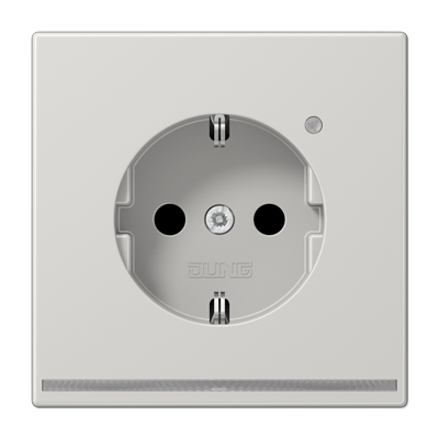 Enchufe SCHUKO® con luz LED. LS gris cl