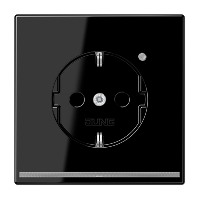 Enchufe SCHUKO® con luz LED. LS color negro