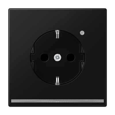 Enchufe SCHUKO® con LED bl. LS color negro mate