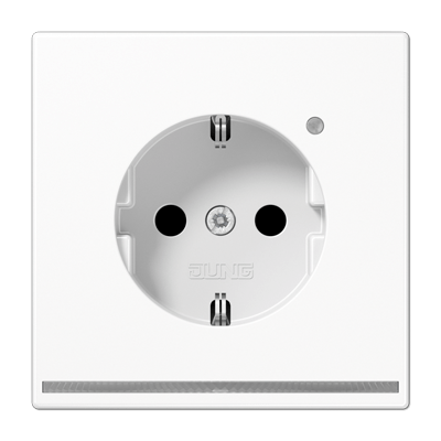 Enchufe SCHUKO® con luz LED. LS color blanco alpino