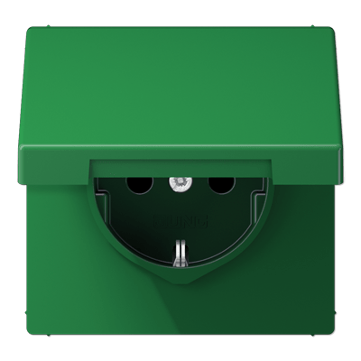 Enchufe t. abat/prot contacto. LS color verde