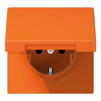 Enchufe t. abat/prot contacto LS color naranja
