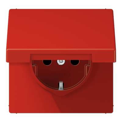 Enchufe t. abat/prot contacto LS color rojo