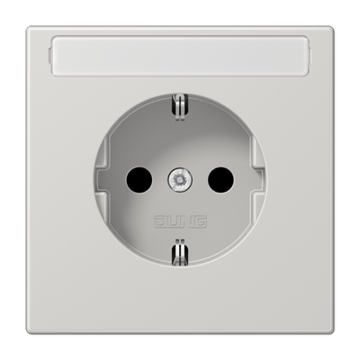 Enchufe con inscr/prot contacto LS gris cl