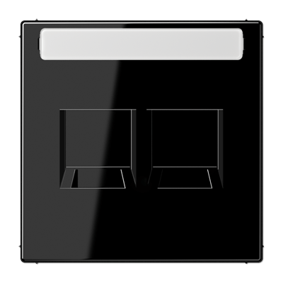 Placa Mod.Jack 2 tomas inscr. LS color negro