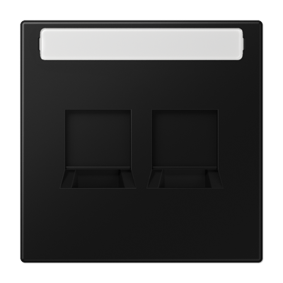 Placa Mod.Jack 2T. inscr LS color negro mate