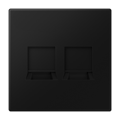 Placa Mod.Jack 2 tomas LS color negro mate