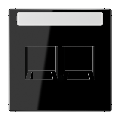 Placa Mod.Jack-Radio 2 tomas LS color negro