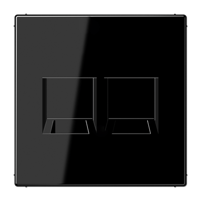 Placa Mod.Jack-Radio 2 tomas LS color negro