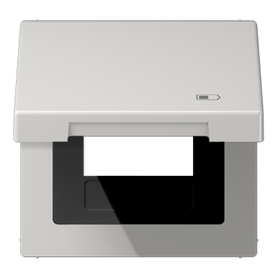 Tapa abatible retroceso simb. USB LS gris cl