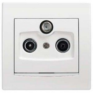 Toma Intermedia Tv/R - 4Db color blanco
