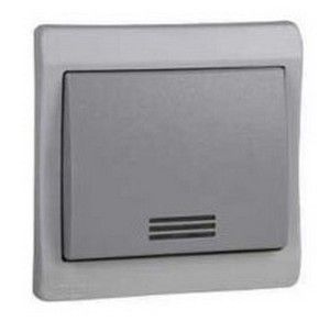 Pulsador símbolo campana con luminoso IP44 color gris