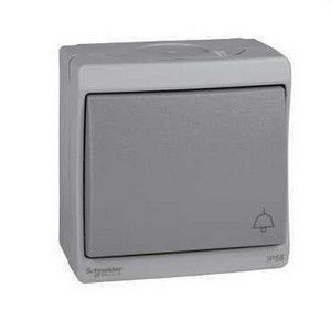 Pulsador simbolo Campana 10A, IP55, IK07, color gris
