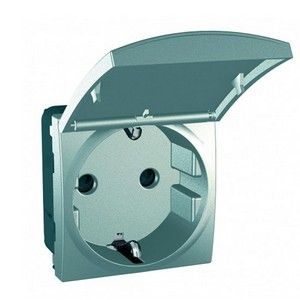Toma de corriente ancho 250V Bipolar con toma tierra lateral 16A 250V símbolo de campana