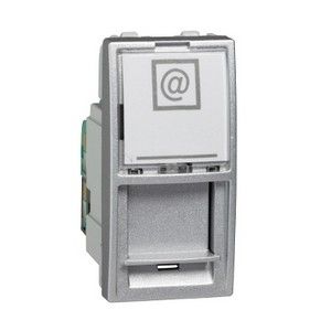 Toma RJ45 categoria 5e UTP color aluminio