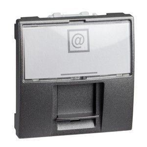 Toma Rj45 Categoria 6 Utp Ancha color grafito